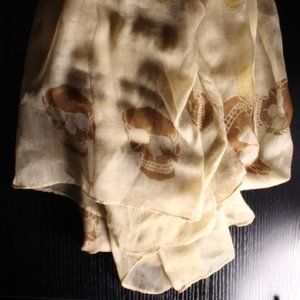Trendy Scarf For Teens. Skull Printed Sheer Scarf